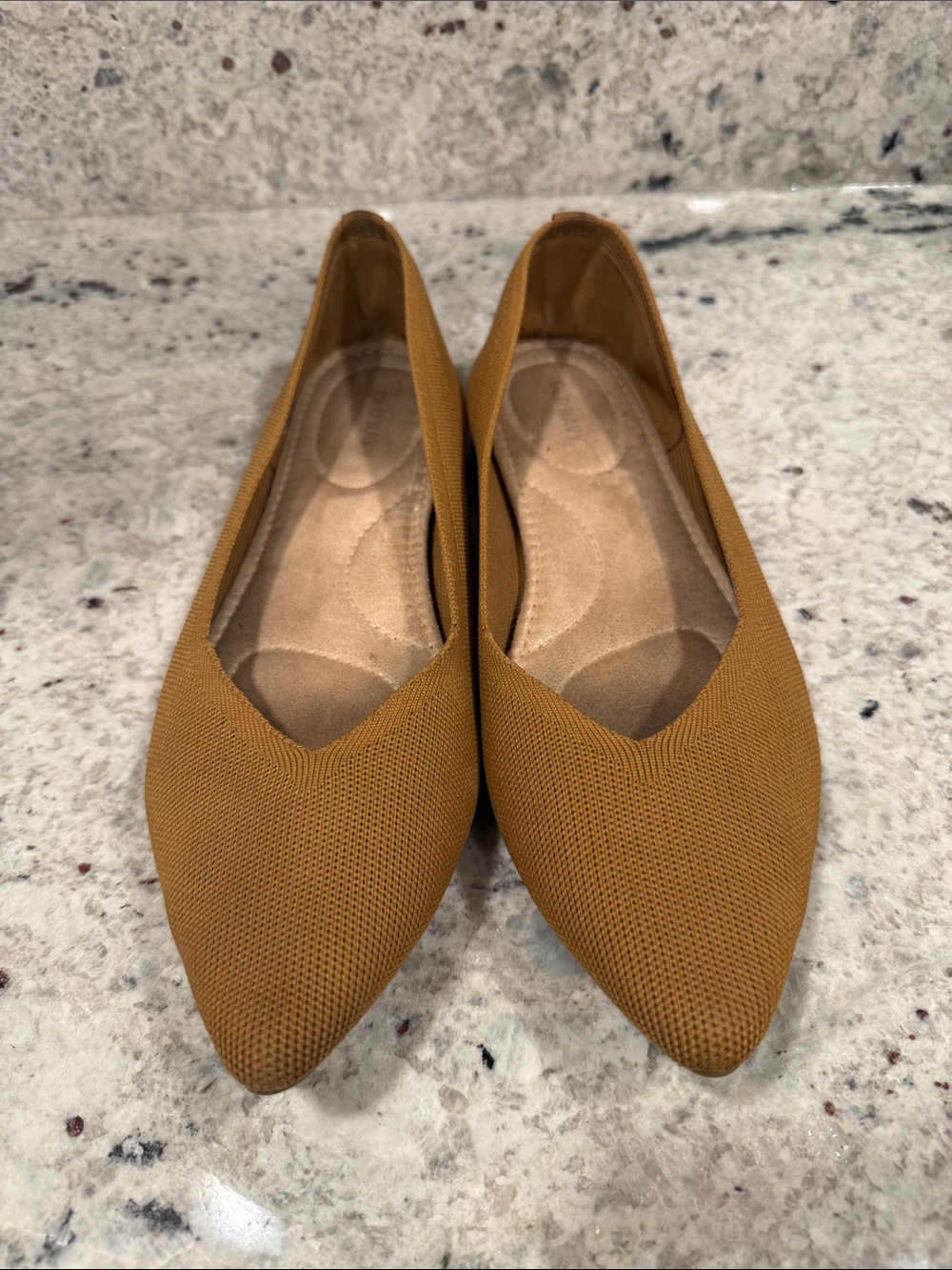Old Navy Women's Pointed Knit Flats - Mustard Yellow
